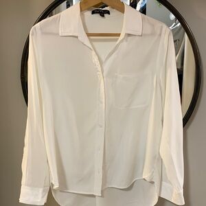 Velvet Heart Ivory Button-Front Shirt with Chest Pocket